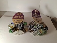 IMPERIAL 2 BAGS 24 MARBLES ea 1 SHOOTER NO.7921 RARE COLOR 6 VEIN SHOOTERS '81