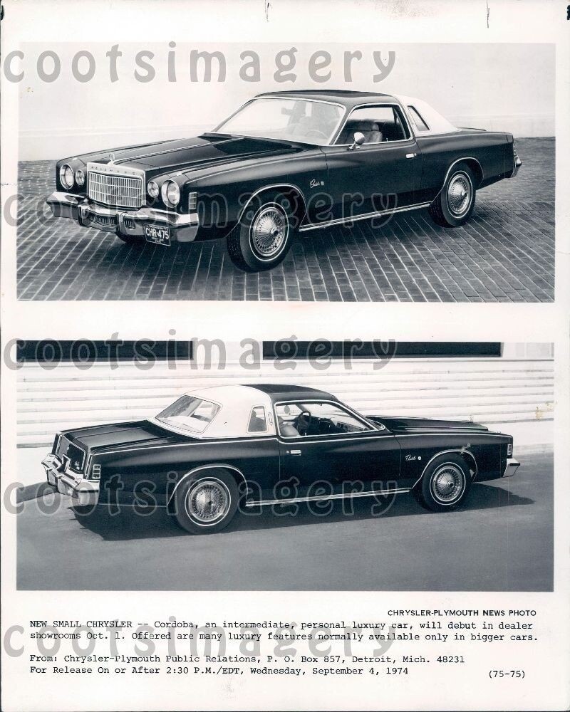 1974 Wire Photo Chrysler Cordoba Automobile | eBay