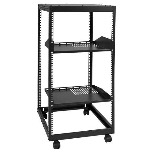VEVOR Étagère serveur 20U à 4 poteaux et à cadre ouvert 58,5-101,6 cm ajustable