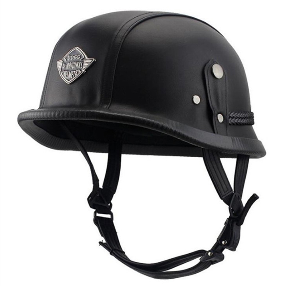 DOT Motorcycle Half Helmet German Style Skull Cap Scooter