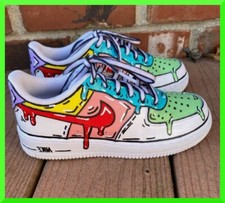 Custom Air Force 1 Cartoon Drippy Waves/Air F...
