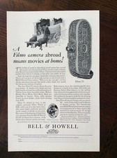 1928 vintage original ad Bell  Howell Filmo Home Movie Cameras