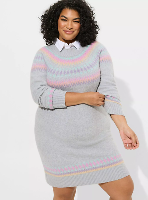 knee length dresses for ladies Fasheabe Plus Size Long Sleeve Mock Neck Pearl MIni Sweater Dress main image 1