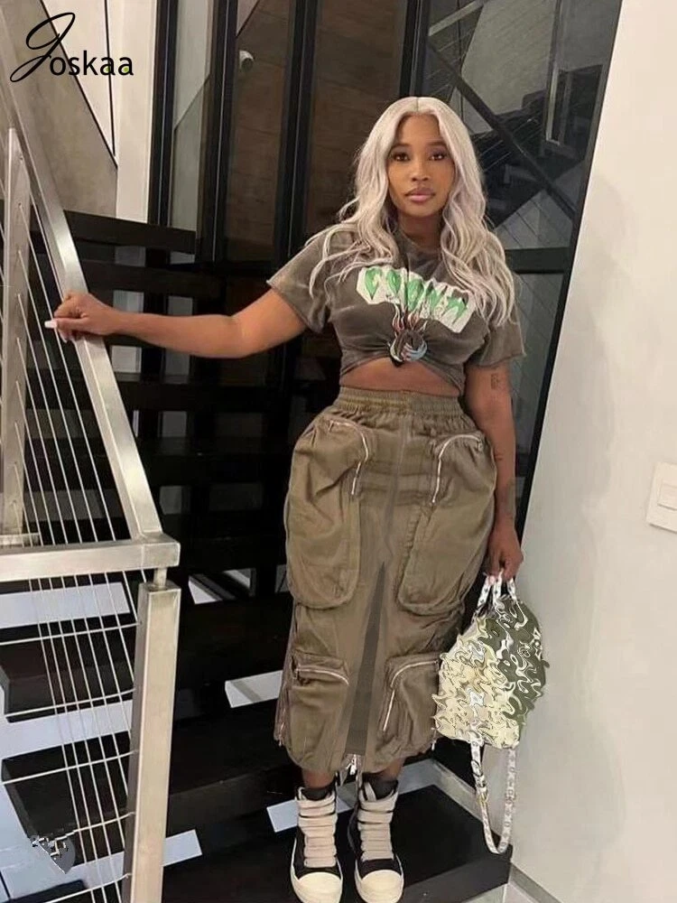 Zippered clearance cargo skirt