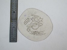 vtg 1960s 1970s Tattoo acetate stencil Planet and Stars signed v2 SKY1