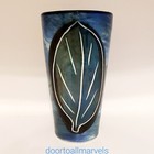 Vintage Studio Art Leaf Vase Signed Bohemian Nature Organic