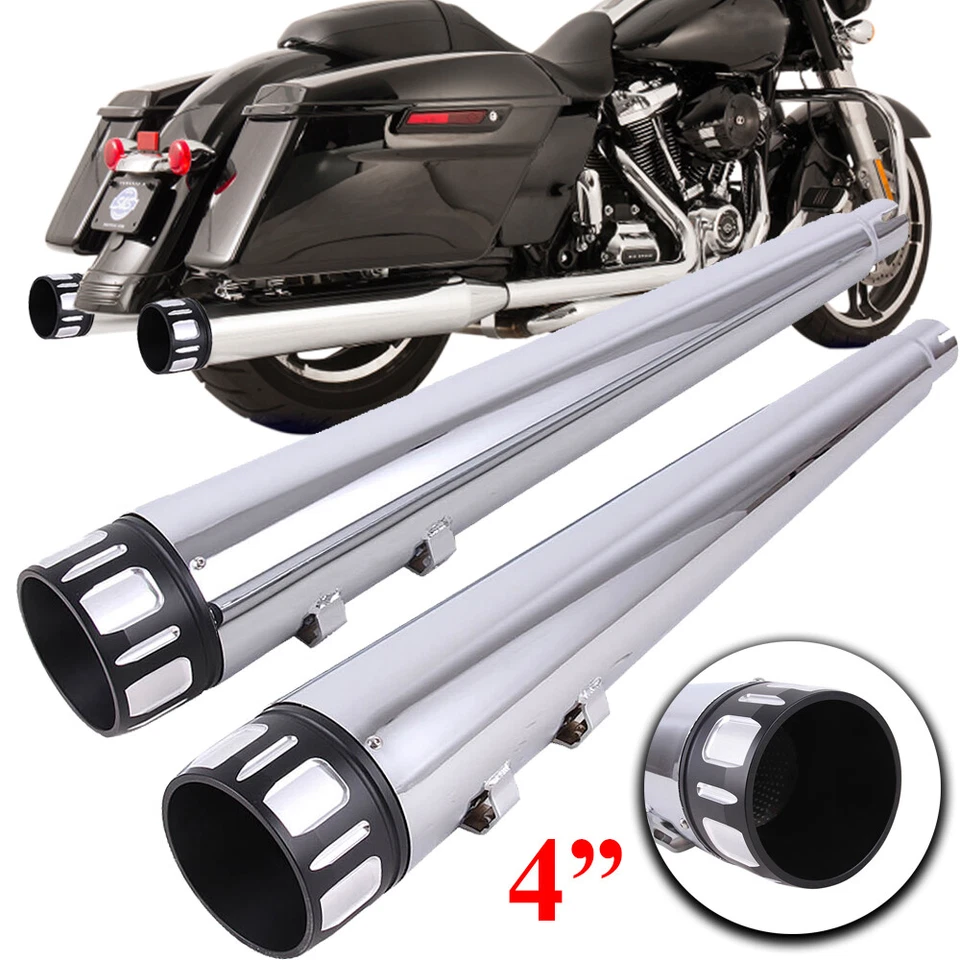 4" DNA Megaphone Slip Ons Mufflers Exhaust For Harley Touring 95-16 Street Glide Foto 3 de 4