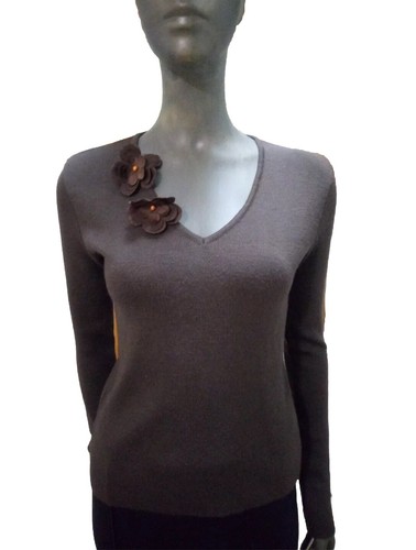 D&G, Maglione vintage D&G scollo a V con fiore e sig sul retro med