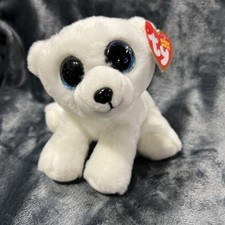 New 2022 TY Beanie Baby 6" ARI White Polar Bear Stuffed Animal Plush Toy G1