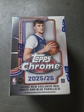 2025-26 TOPPS CHROME BASKETBALL VALUE BLASTER BOX RED WHITE BLUE PARALLELS NEW