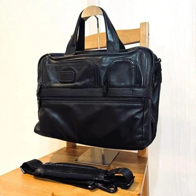 Sacoche pour ordinateur portable TUMI Alpha 2 en cuir 2 voies business... - Photo 1/4