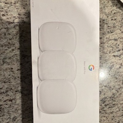 Google Nest Wifi Pro 6e Router Mesh System 3-Pack, White Mesh Wi-Fi System