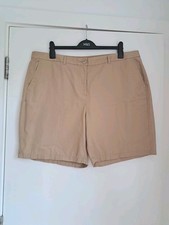 M S Collection Chino Shorts Natural Beige UK20 Slight Stretch BNWOT