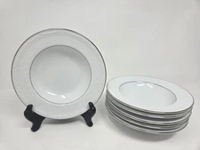 6 Noritake 4251 Whitecliff Platinum 6 3/8" Fruit/Dessert Bowls