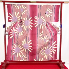 Japanese Kimono 'YUKATA' Cotton/Pink/Traditional/Cute/Summer kimono N819