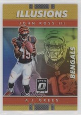 2017 Donruss Optic Illusions Gold Prizm 1/10 John Ross AJ Green III #10 0pm