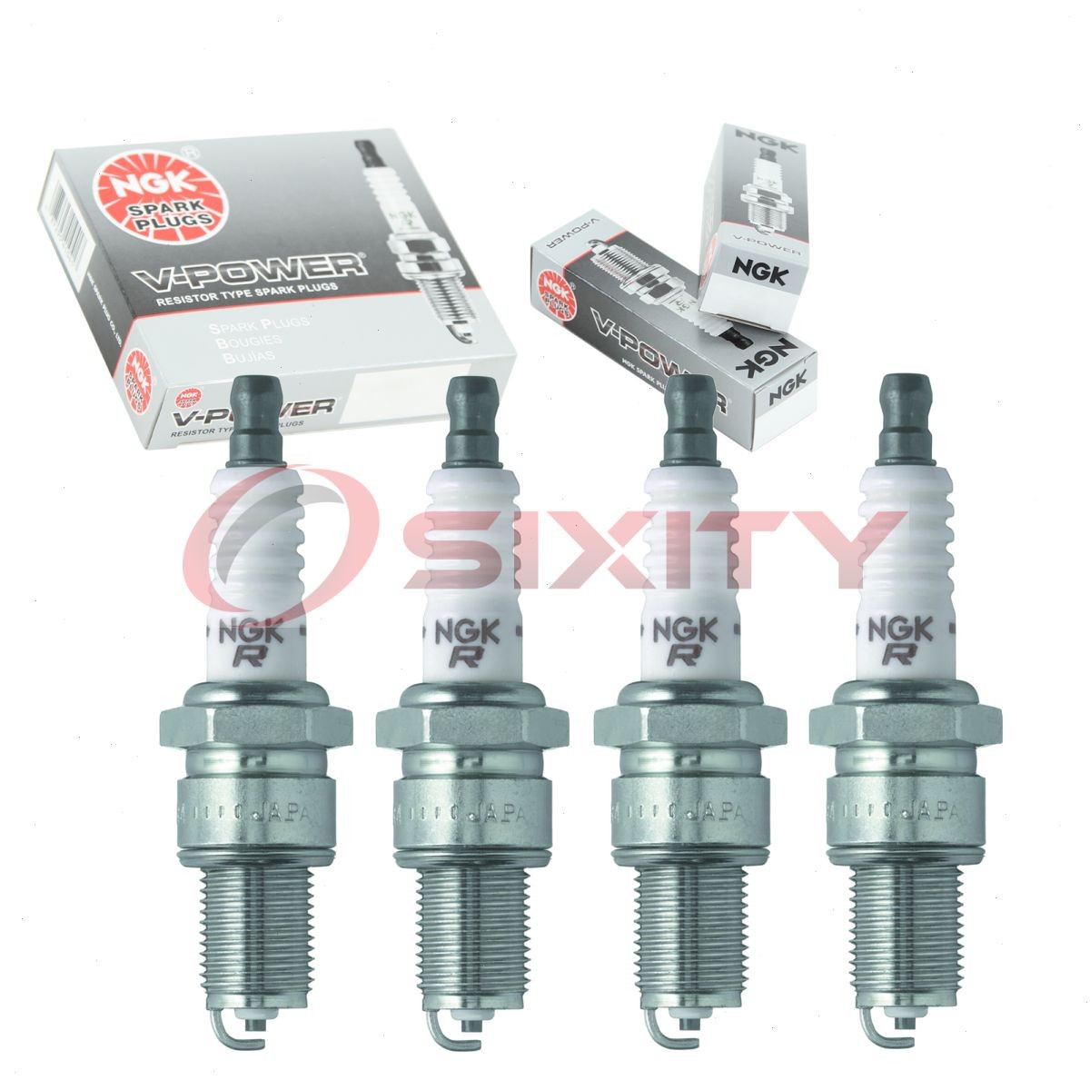 4 pcs NGK V-Power Spark Plugs for 1988-1993 Dodge Dynasty 2.5L L4 - Engine lc