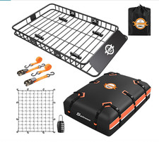 64 X 39 X 6 Heavy Duty Roof Rack Cargo Basket With Extension 200 Lbs Univer