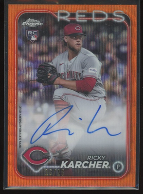 #ad 2024 Topps Chrome Ricky Karcher #RA RK Rookie RC Autograph Orange Wave 25 $19.99