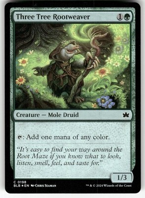 Three Tree Rootweaver 198 Bloomburrow Magic: The Gathering (FOIL) Near Mint