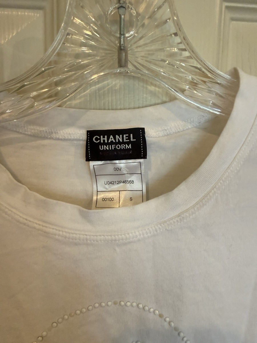 Chanel Uniform Cotton Logo T Shirt Size S | eBay