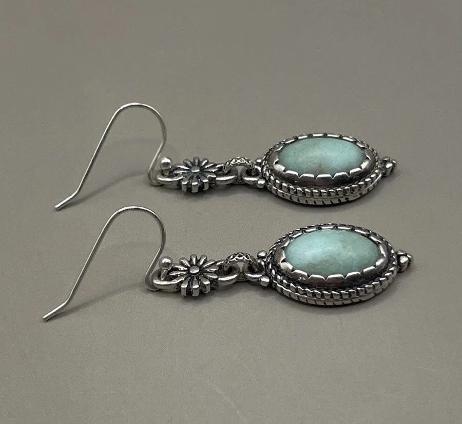 Brincos femininos Lucky Brand perfurados folheados a prata detalhes semipreciosos - Imagem 3 de 4