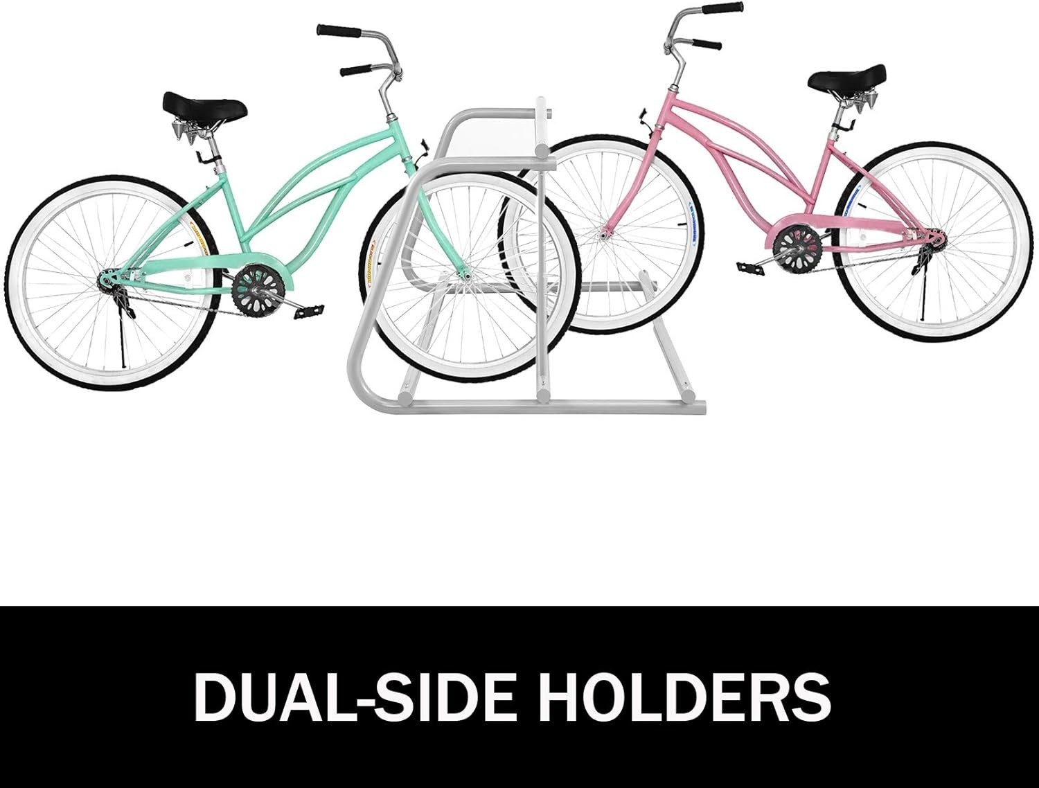 Bike Rack Floor Mount Dual Side Bike Stand Steel Grid 10 Bike Capacity 59 Inches