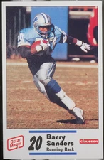 1990 Oscar Meyer Football Barry Sanders #6 VG