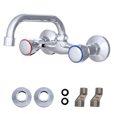 Wandarmatur Knopfgriff Wasserhahn Wand Mischbatterie Badezimmer Zweihandmischer