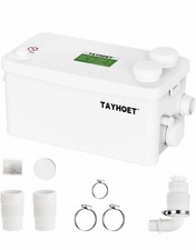 1.1HP Utility Sink Pump 800W Macerator Pump with 3 Upgraded Inlets for Baseme...