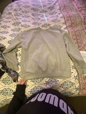 Men's Gray Crew Neck Pullover Sweatshirt Solid Long Sleeve Regular Fit