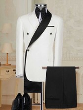 Men Suits Slim Fit Tuxedo Wedding Double Breasted Groom Shawl Lapel Prom Dinner