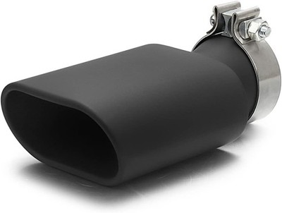  Square Exhaust Tip 3'' Inlet, Black Coating Rectangle 3.0inch Black Coated