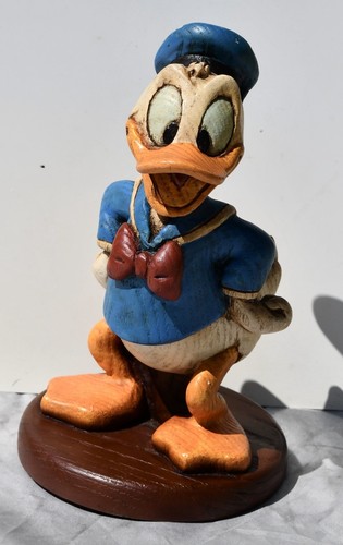 SELTENE 80er Disney Donald Duck Holzfigur Statue Made In USA