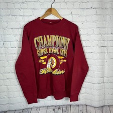 Vintage 1991 Washington Redskins Super Bowl XXVI Champions Sweatshirt Burgundy L