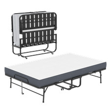 Large 75"x46" Folding Bed w/ 5" Memory Foam Mattress,Rollaway Guest Bed Portable