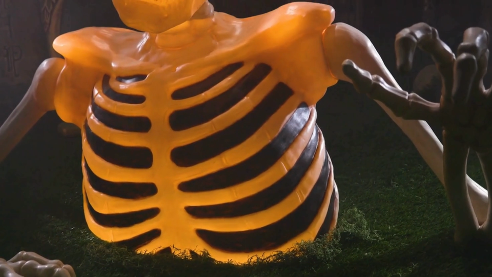 Light Up Groundbreaker Skeleton Halloween Graveyard Prop Cemetery ...