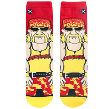 ODD Sox Kids Yellow Red Crew Cotton Cushion Hulk Hogan Casual Socks Sz L 3-5