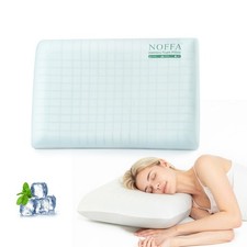 Noffa Standard Size Cooling Gel Memory Foam Pillow with Removable Washable Cover