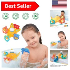 Interactive Starfish Ring Toss Bath Toy - Includes Crabfish, Tropical Fish Rings