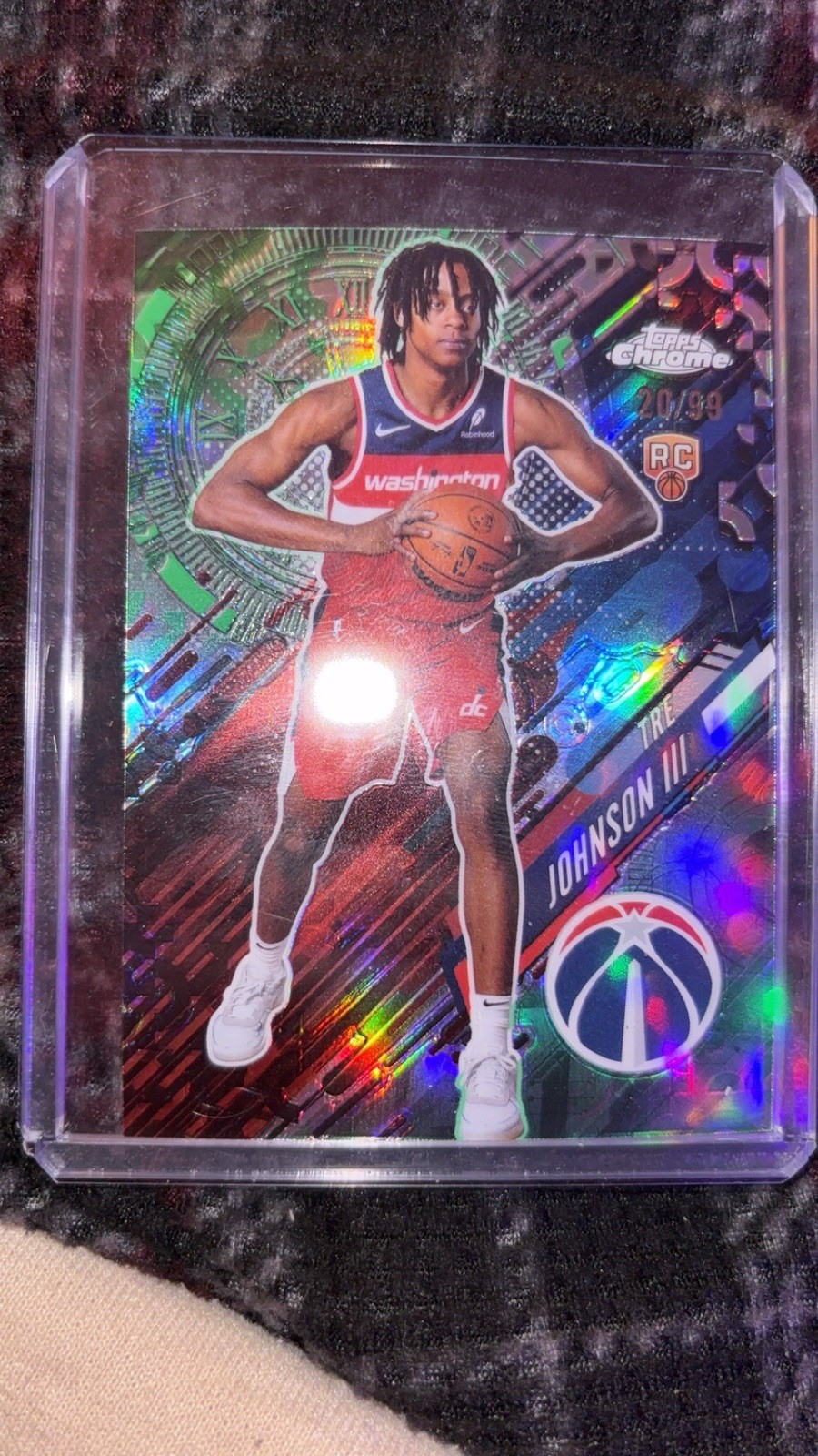 2025-2026 Topps Chrome Tre Johnson III Go Time #GT-21 Green Refractor /99