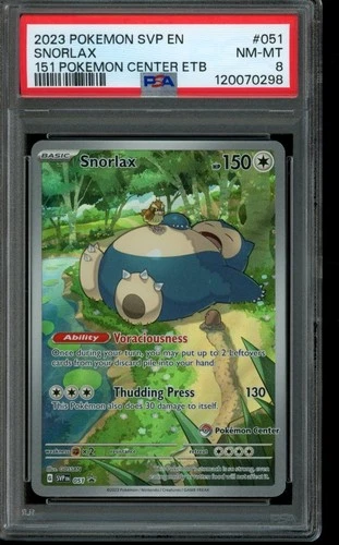 PSA 8 NM MT Pokemon Snorlax Pokemon Center 151 Promo Holo SVP051