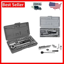 W1173 40-Piece SAE/Metric Socket Set with Ratchet – Durable Chrome Vanadium