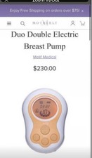 Motif Duo Double Electric Breast Pump Rechargeable Portable