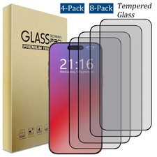 For Apple iPhone Full Cover Clear Tempered Glass Screen Protector cellphone Film