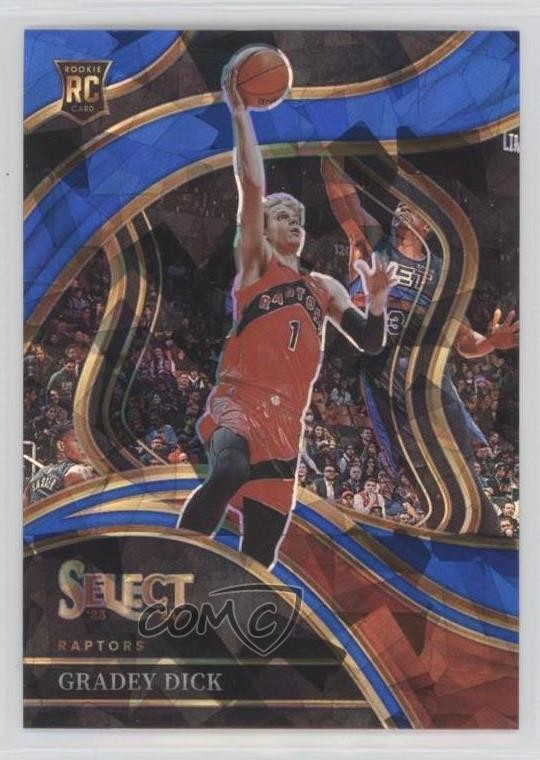 2023-24 Panini Select Courtside Blue Cracked Ice Prizm Gradey Dick #287 11sd