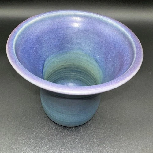 Van Briggle Purple Blue Ombre Pottery Vase Colorado Springs Handmade Signed 6"