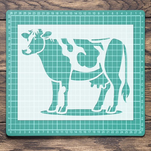 Cow Farm Stencil: Mylar Airbrush Wall Art Painting Crafts - 190 Micron, DIY - Picture 2 of 11