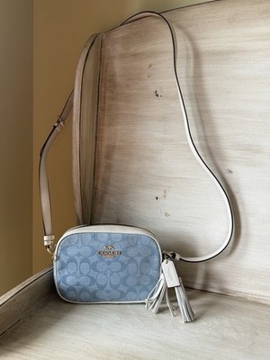 COACH Mini Jamie Camera Bag Signature Denim Chambray & Leather Denim