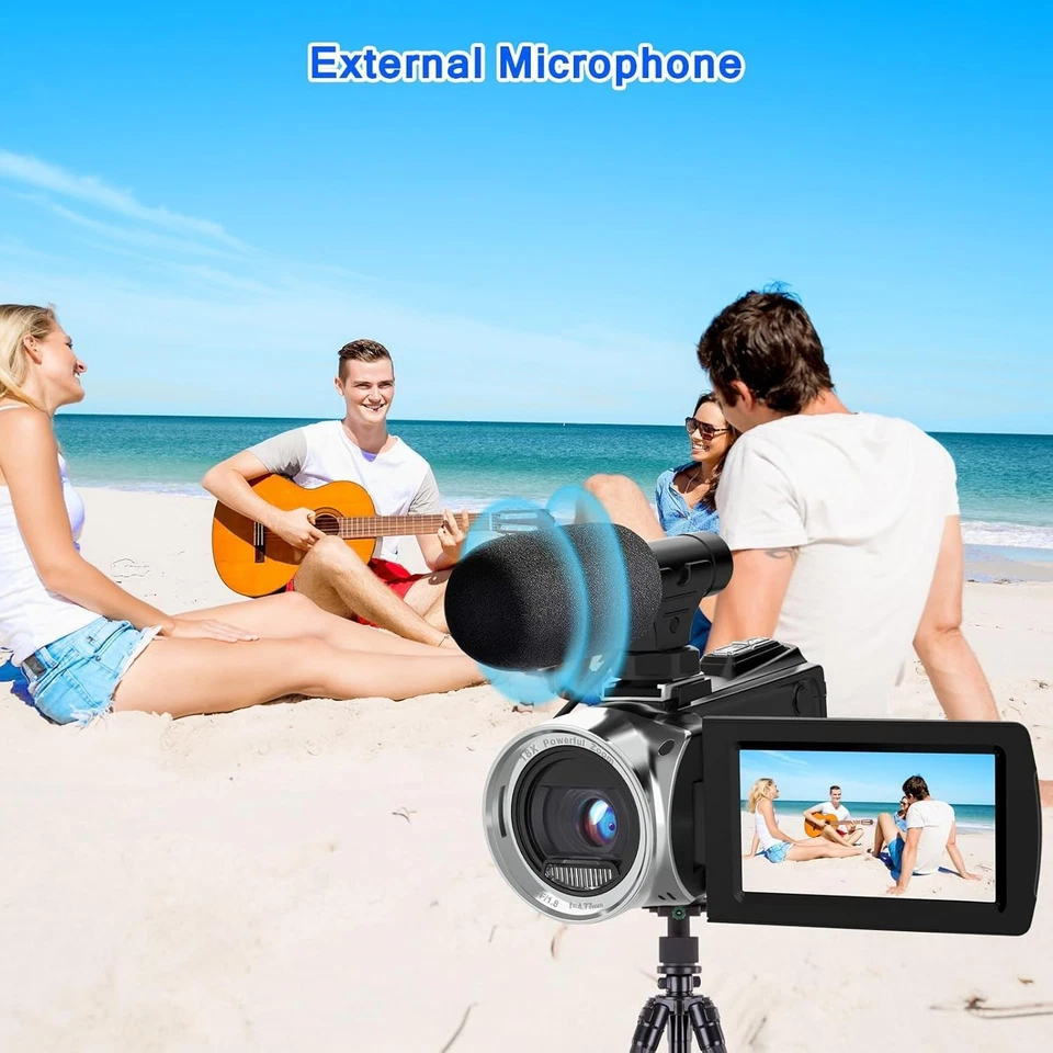 Video Camera 4K 48MP HD Web Camcorder Digital YouTube Vlogging Recorder SD card - Image 3 of 4